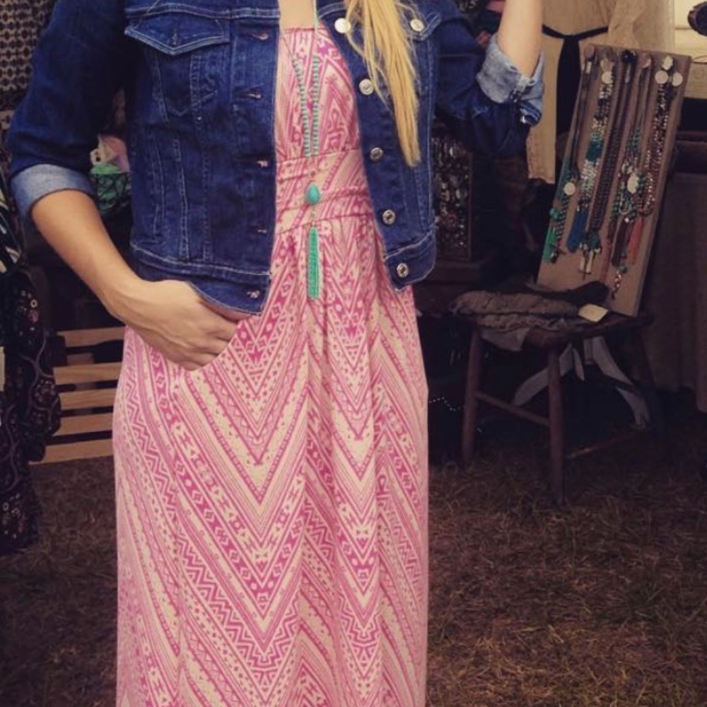 Brand New Strapless Maxi Aztec Pattern Dress